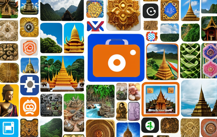**Prompt:** A vibrant collage illustrating the concept of digital commons in Thailand. Include elements like the Wikipedia logo, open-source software icons, and a Creative Commons license symbol, all interwoven with Thai cultural motifs and landscapes, showcasing the power of shared knowledge and collaboration.