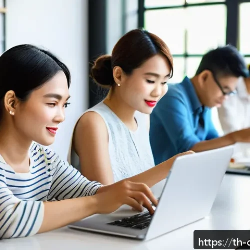 Home 30 디지털 공유지의 참여 방식 - A vibrant and modern digital community workspace featuring diverse Thai professionals actively engag...