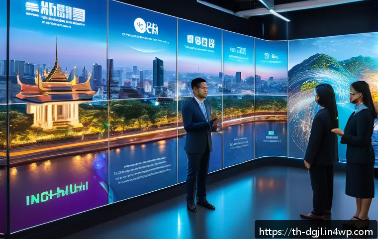 디지털 공유지의 생태계 구축 - A vibrant digital ecosystem scene showcasing diverse Thai business professionals and community membe...